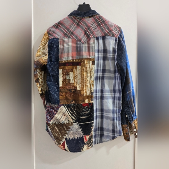 Denim & Supply Ralph Lauren Multicolor Patchwork Button Down Shirt - Picture 2 of 3
